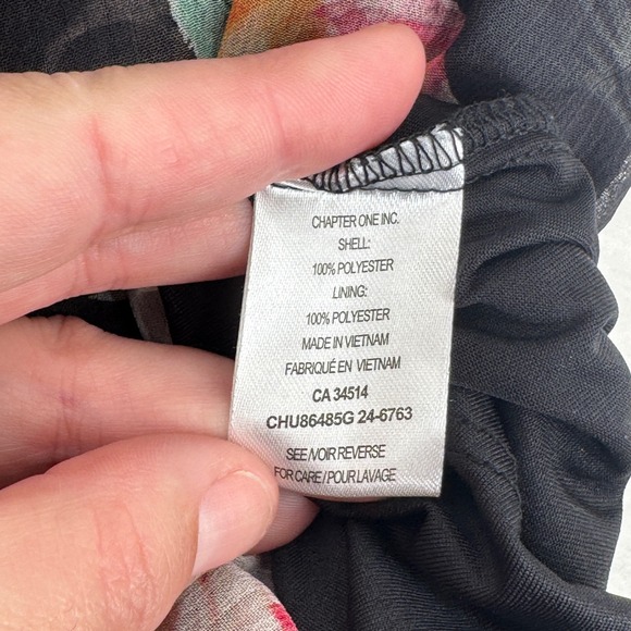 Haver + Blair Women's 2X Black Floral Ruffle Sleeveless Blouse Top Plus Romantic - Picture 8 of 9